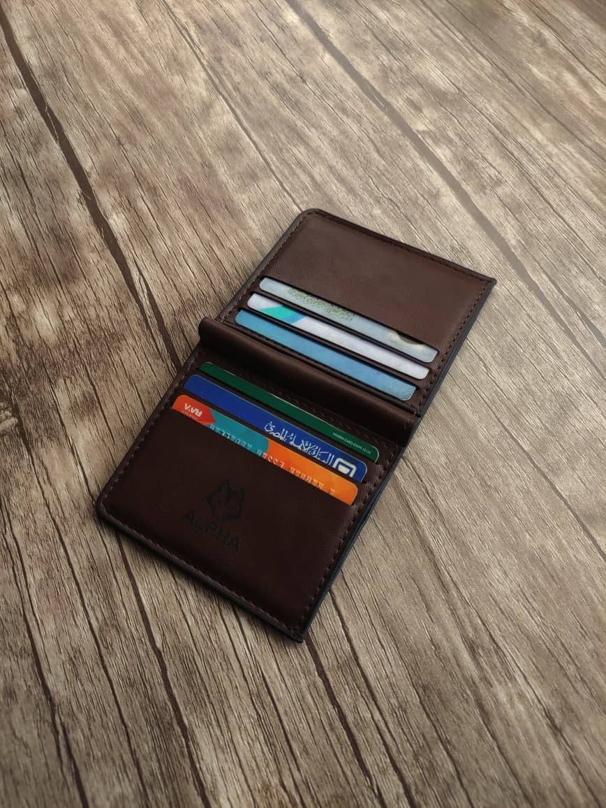 slim wallet.. بني مشحم - الصورة 5