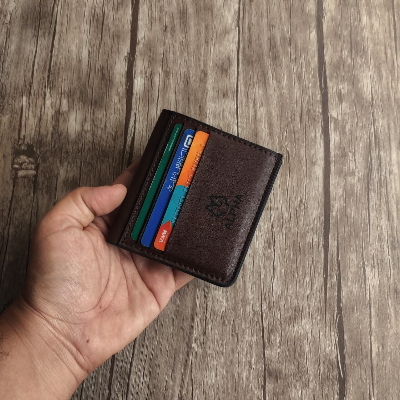 slim wallet.. بني مشحم